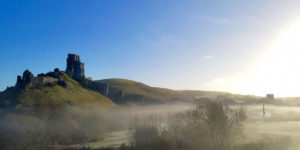 Corfe Castle Misty Morning