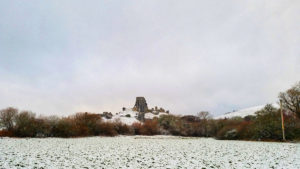 Corfe Castle Watermeadow Snow