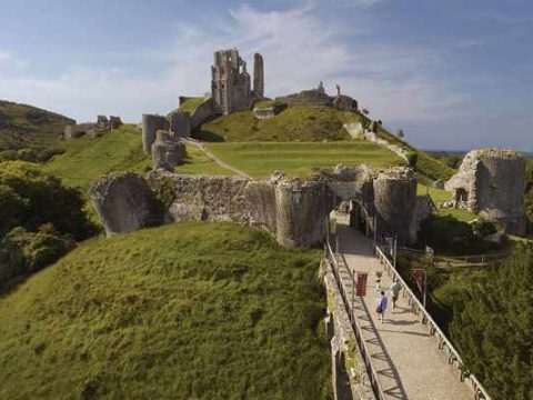 View of Corfe Castle