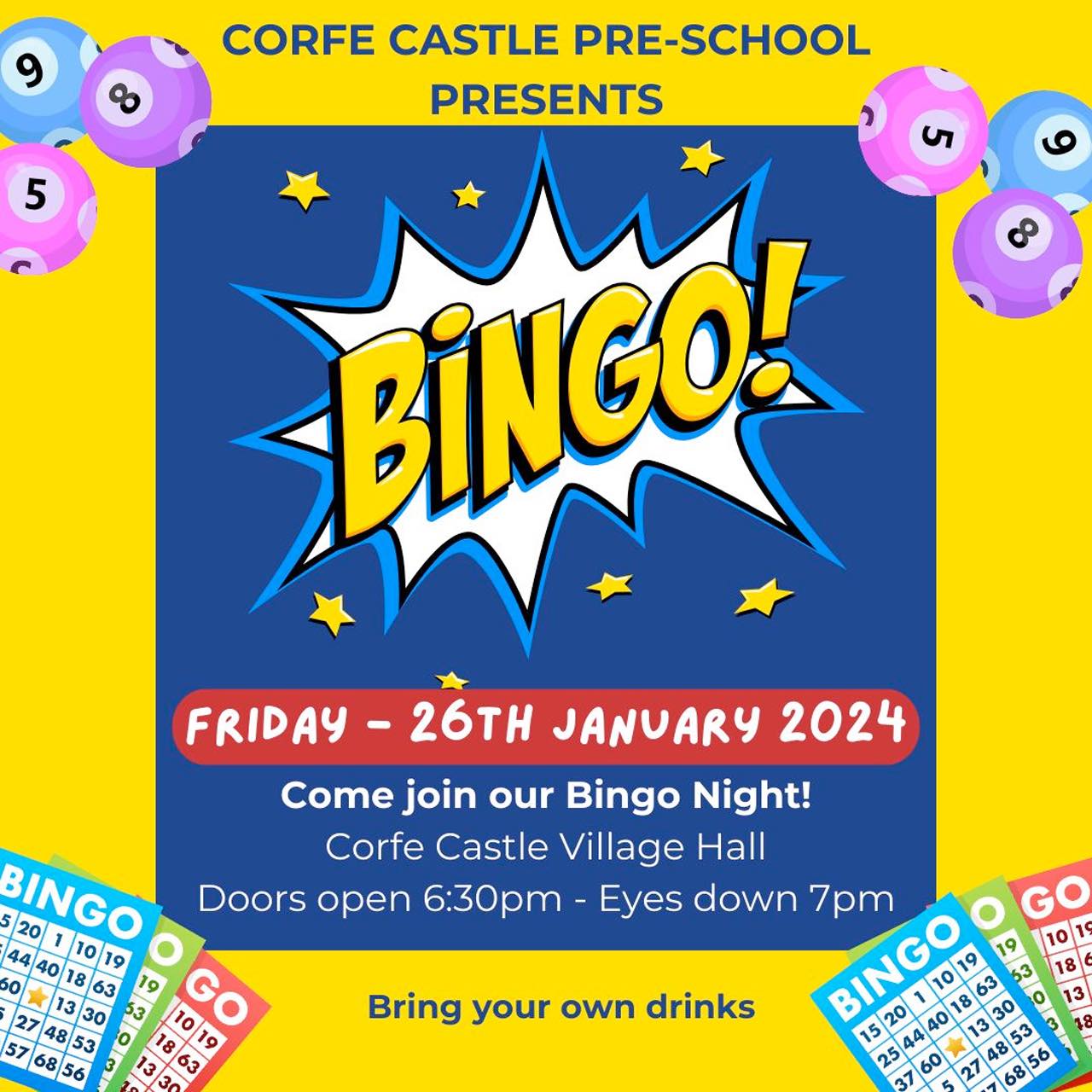 Corfe Castle Pre School Bingo