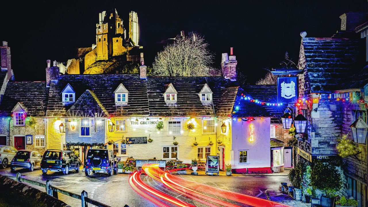 Corfe Castle Christmas Lights Shazz