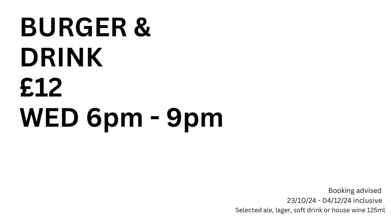 Burger and Drink Nights at The Bankes Arms